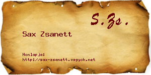 Sax Zsanett névjegykártya