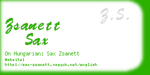 zsanett sax business card